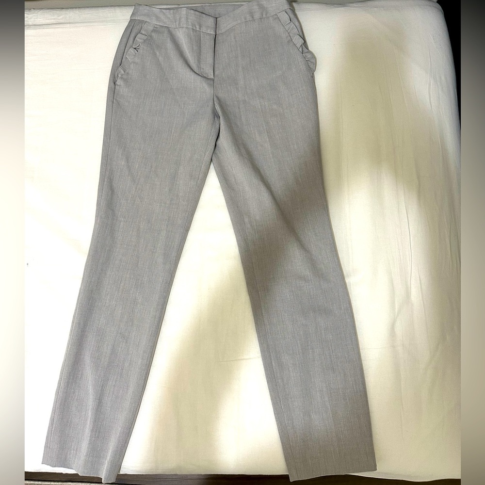 Cynthia Rowley Dress Pants-Women’s Size 2, Ankle Trousers, Ruffle Pocket,Stretch